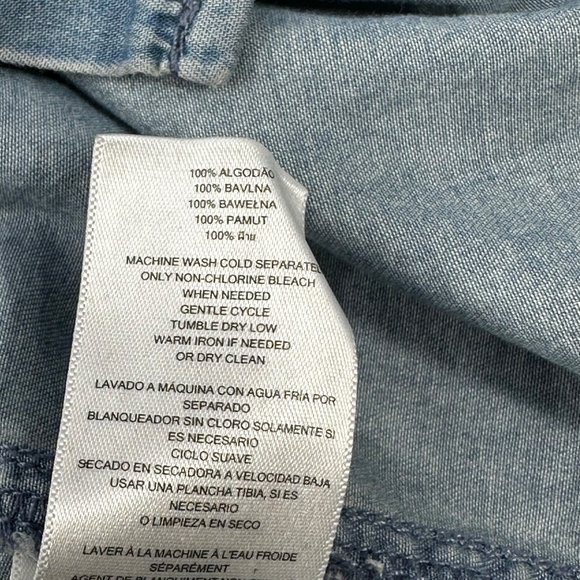 Michael Michael Kors Women's Size Small Shirt Snap Front Chambray Blue Preowned - Picture 5 of 14